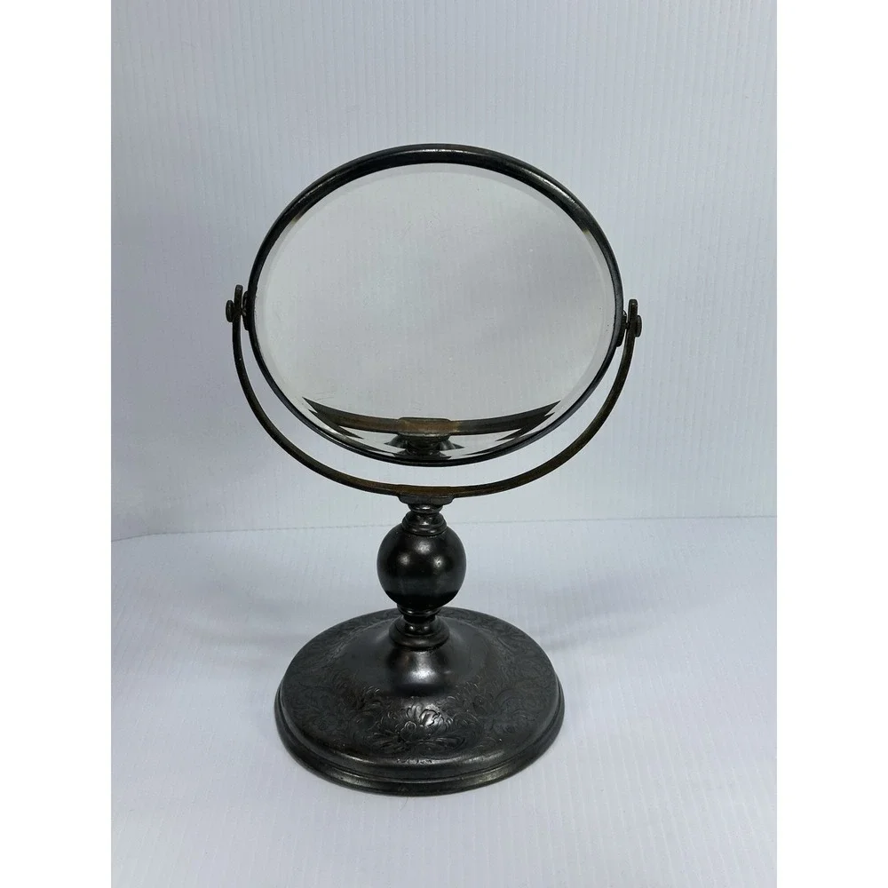 Antique Derby Silver Co 6810 Victorian Silverplate Beveled Vanity Dresser Mirror